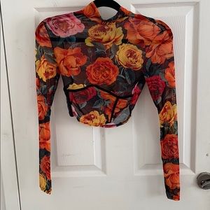 Missguided bustier sheer crop top